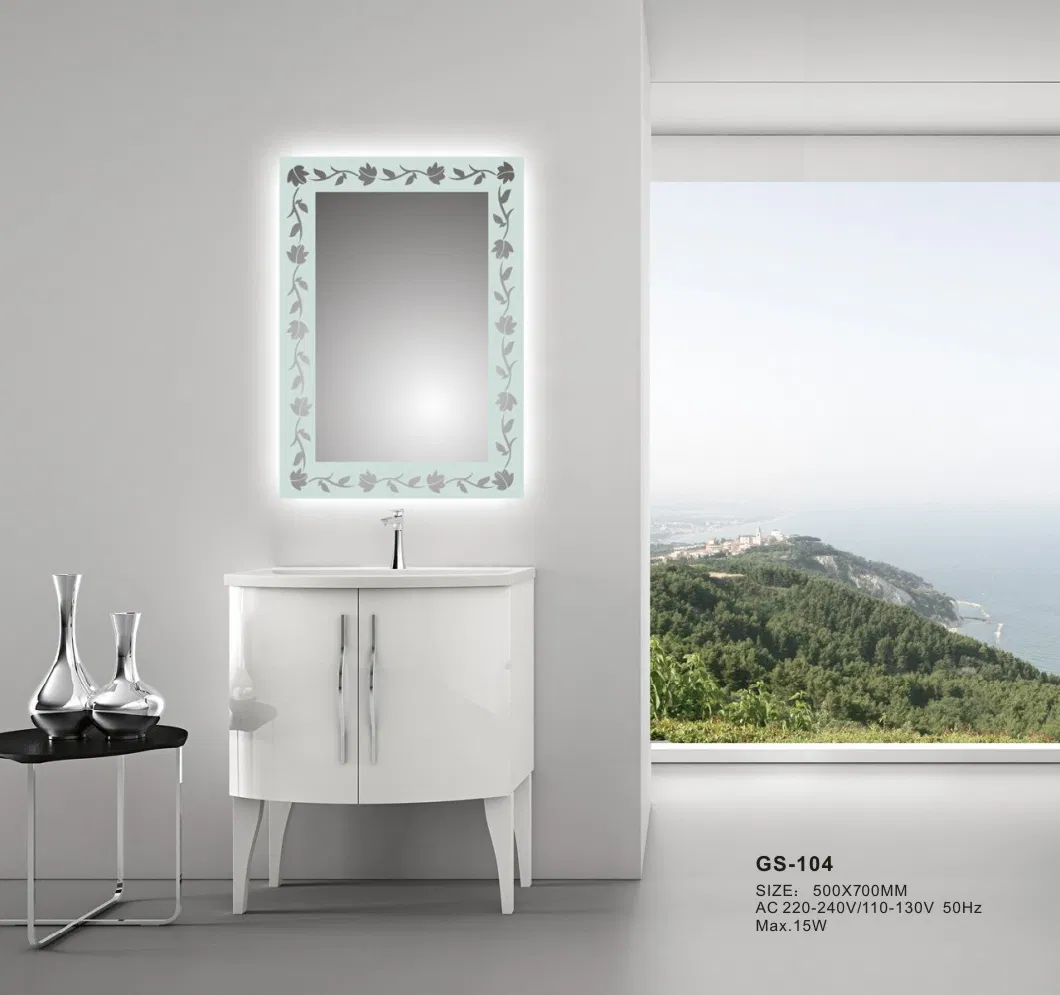 Home Decortive Wall LED Laminated Bathroom Furniture Mirror Smart Glass